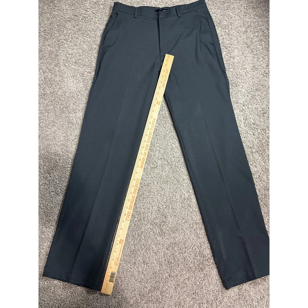 Oobe Mens Dress Pants 32x34 Charcoal Gray Flat Front Straight Leg Polyester